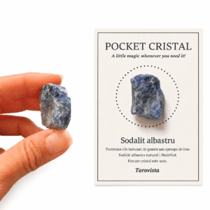 Pocket cristal Sodalit, cristal natural brut, pastrat in forma sa raw, Albastru